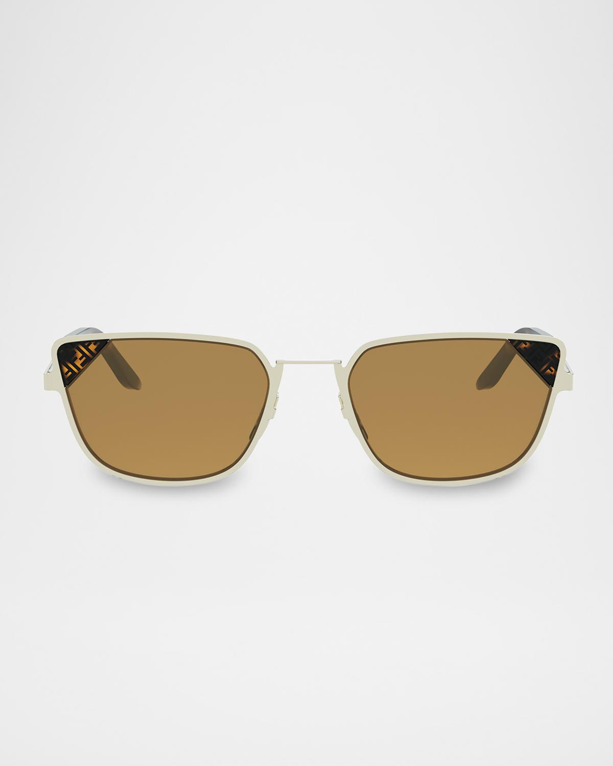 Fendi Signature Square Metal Sunglasses