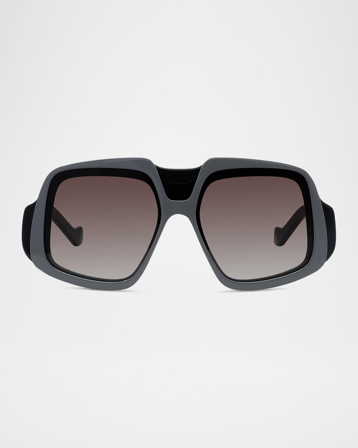LOEWE Men's Maxi-Anagram Plastic Square Sunglasses