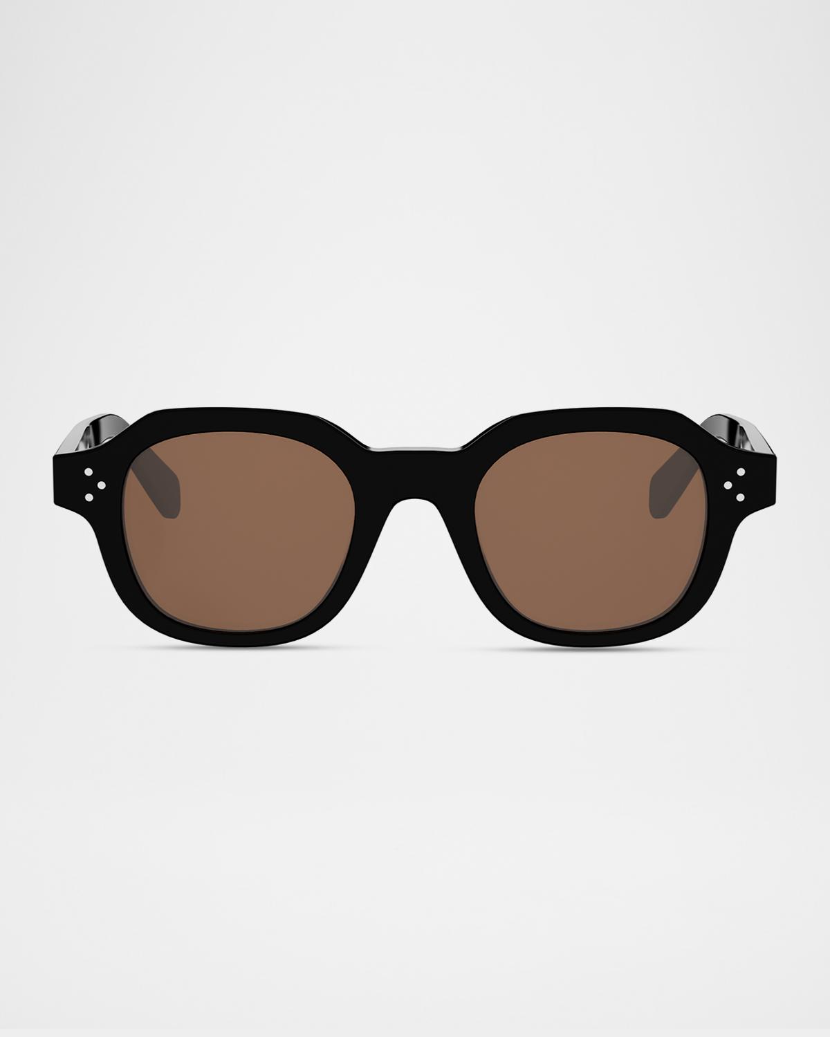 CELINE Men's 3 Dots Acetate Square Sunglasses