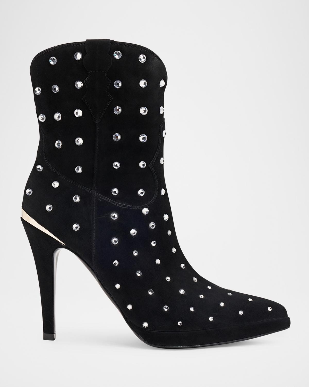 Partlow Dublin Crystal Suede Ankle Boots