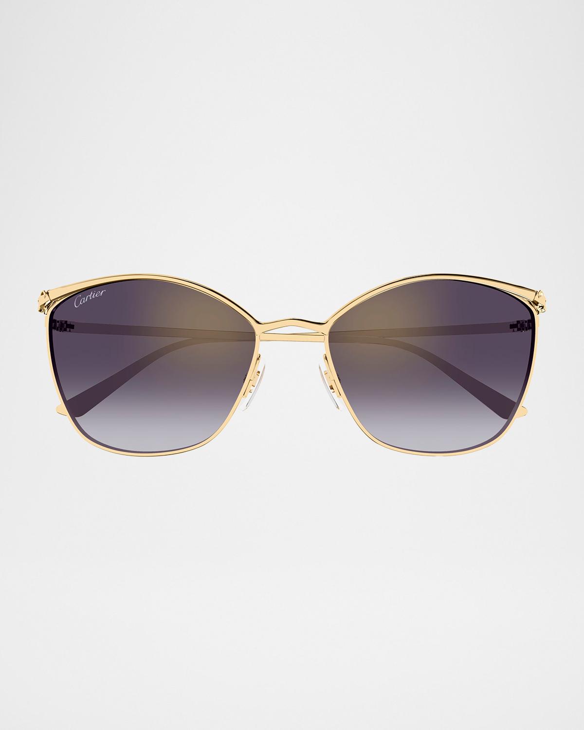 Cartier Panthère Cat-Eye Metal Sunglasses