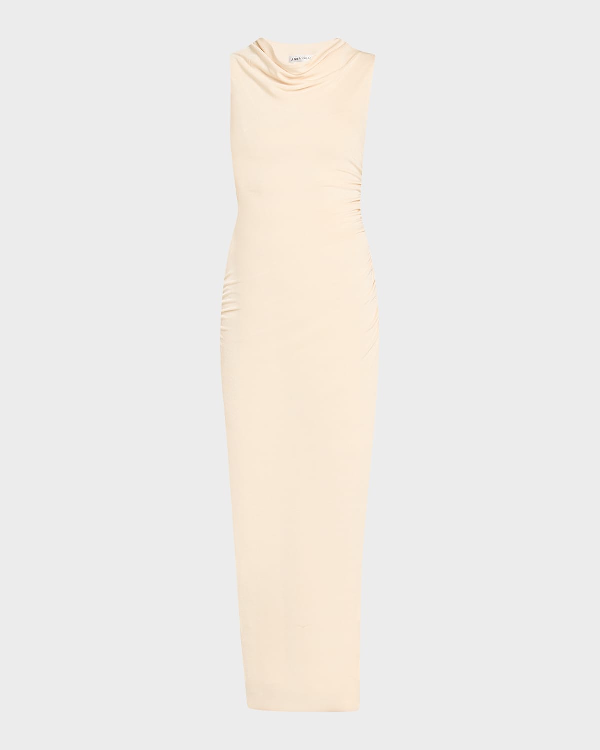Anna Quan Amali Draped Cowl-neck Jersey Dress In White
