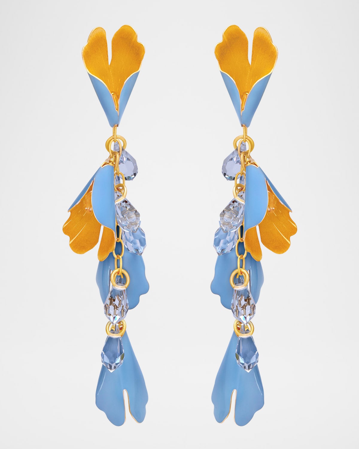 Oscar de la Renta Bell Flowers Dangle Earrings