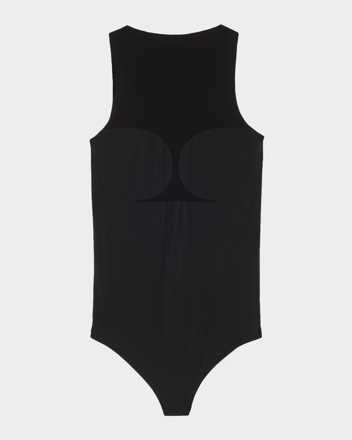 Wolford Corset-Effect Sleeveless Bodysuit with Sheer Panels