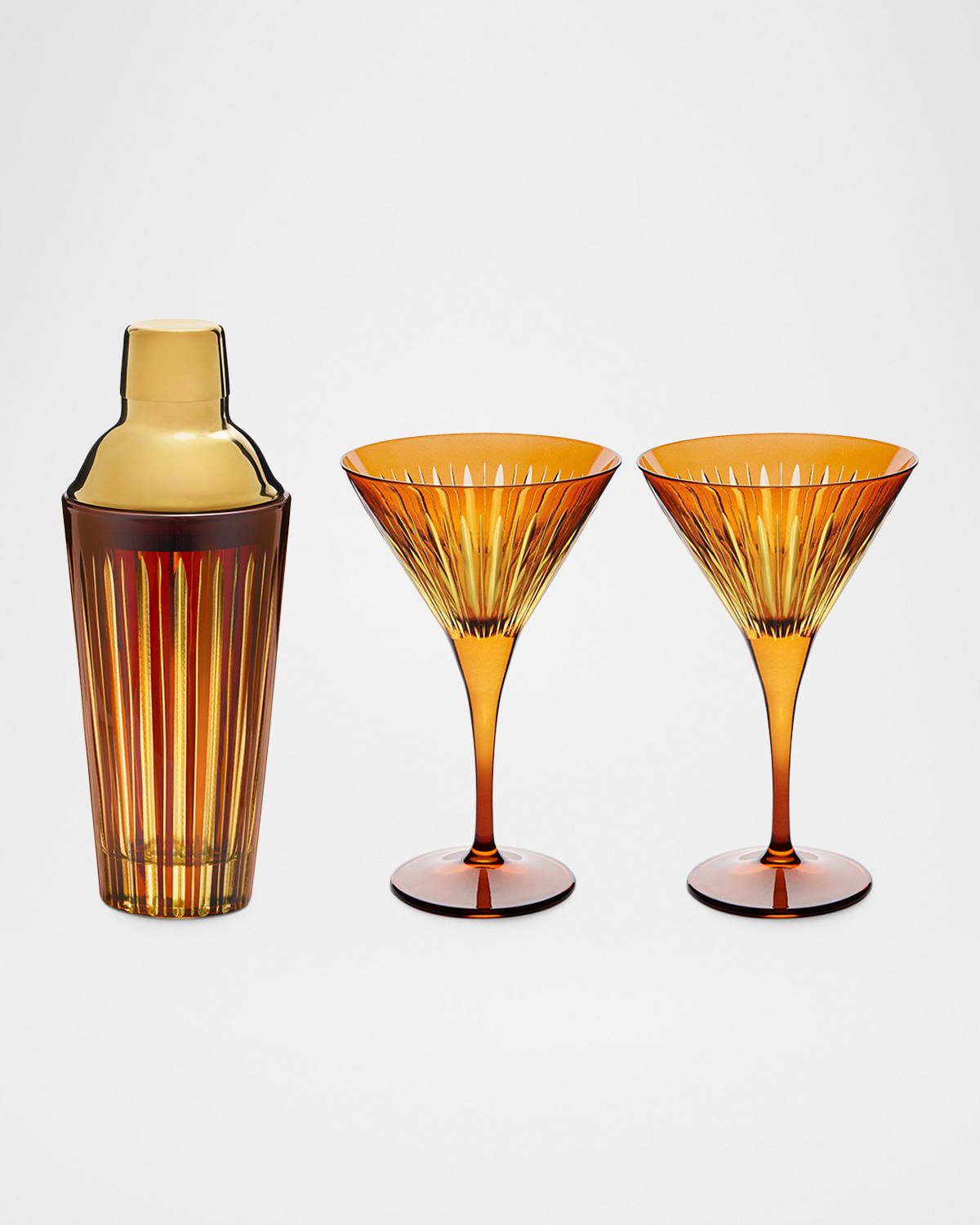 L & Apos;objet Prism Cocktail Shaker & Martini Glass Set