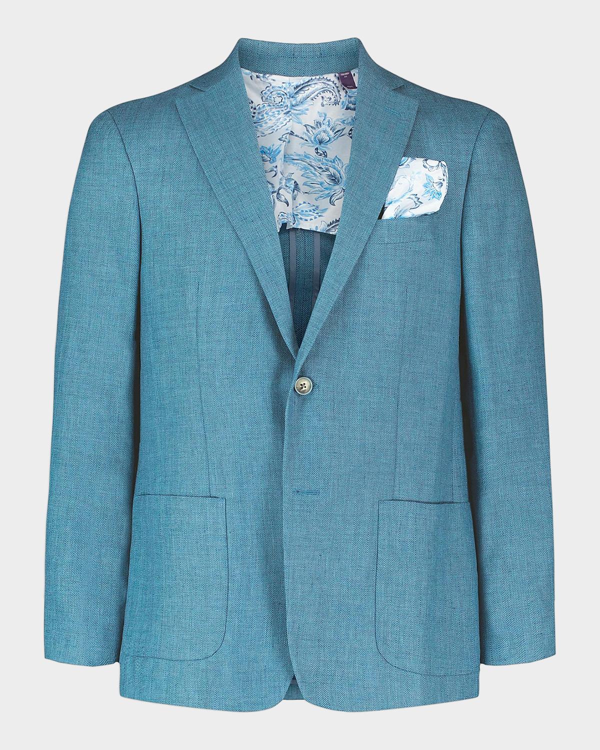 Robert Graham Men's Fawler Woven Linen-Virgin Wool Sportcoat