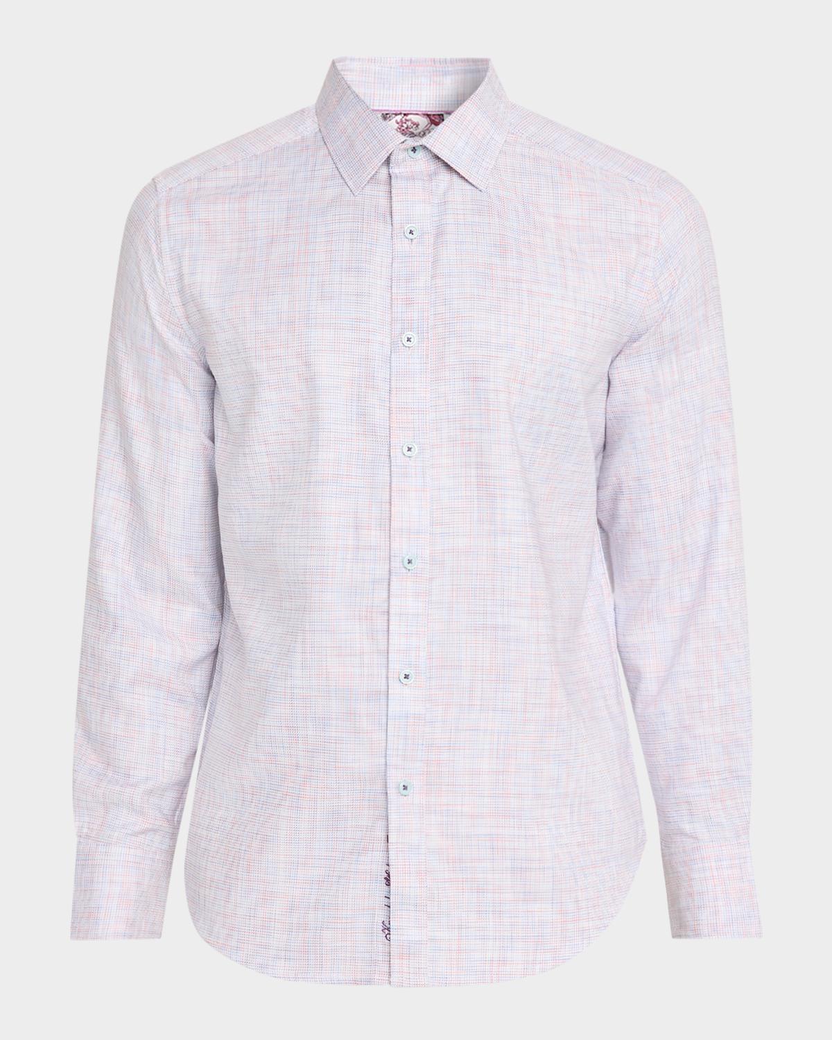 Robert Graham Men's Edison Cotton Space Dye Check Sport Shirt