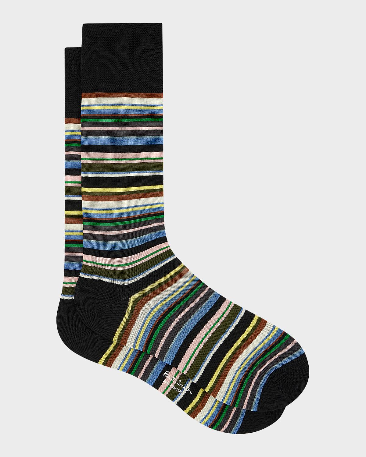 Paul Smith Men's Munich Signature Stripe Crew Socks