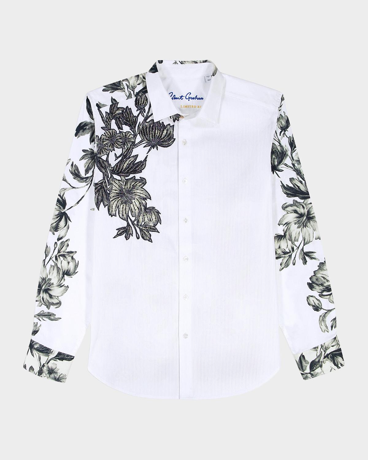 Robert Graham Le Striped Floral Cotton Shirt