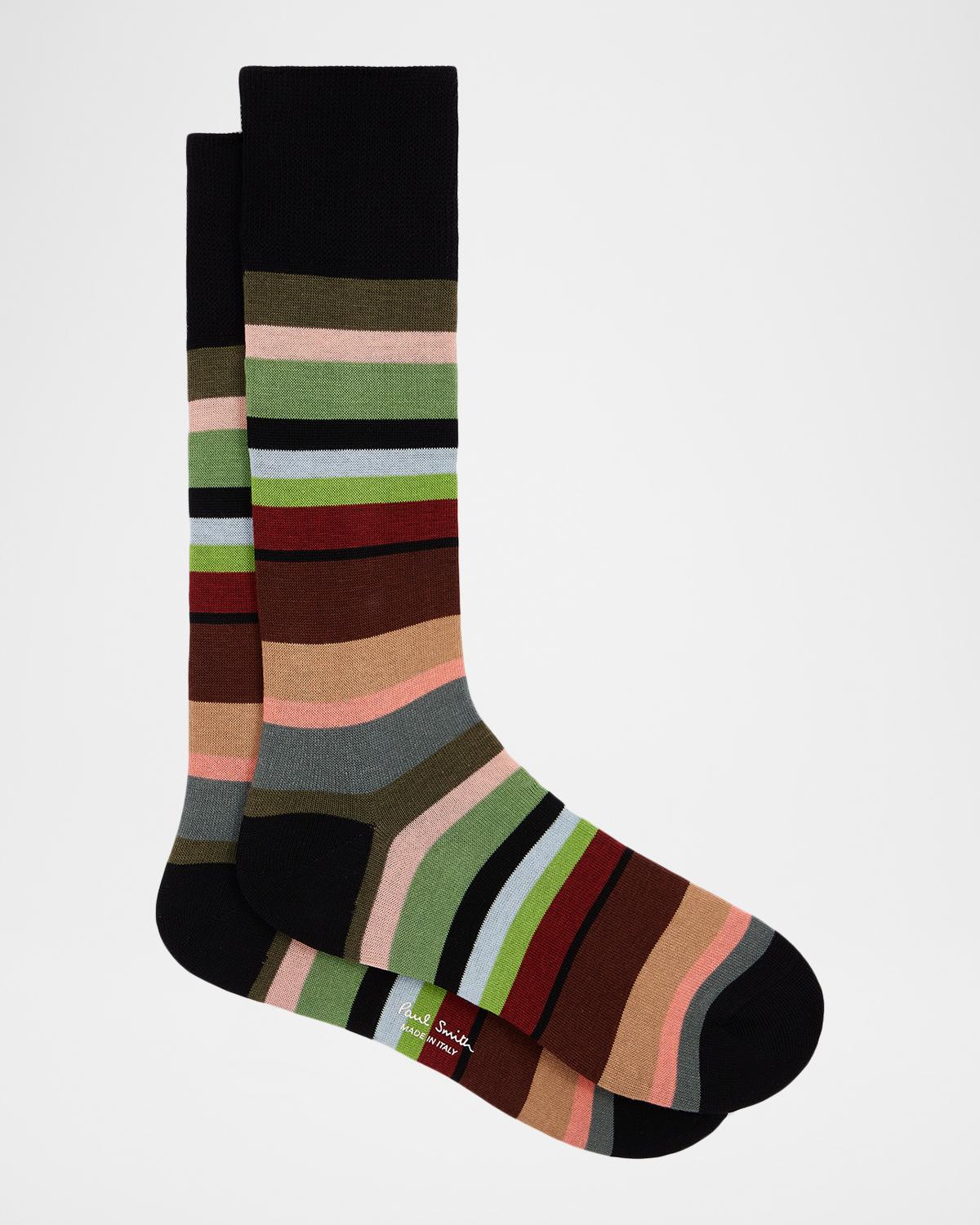 Paul Smith Men's Marek Color-Block Cotton Crew Socks