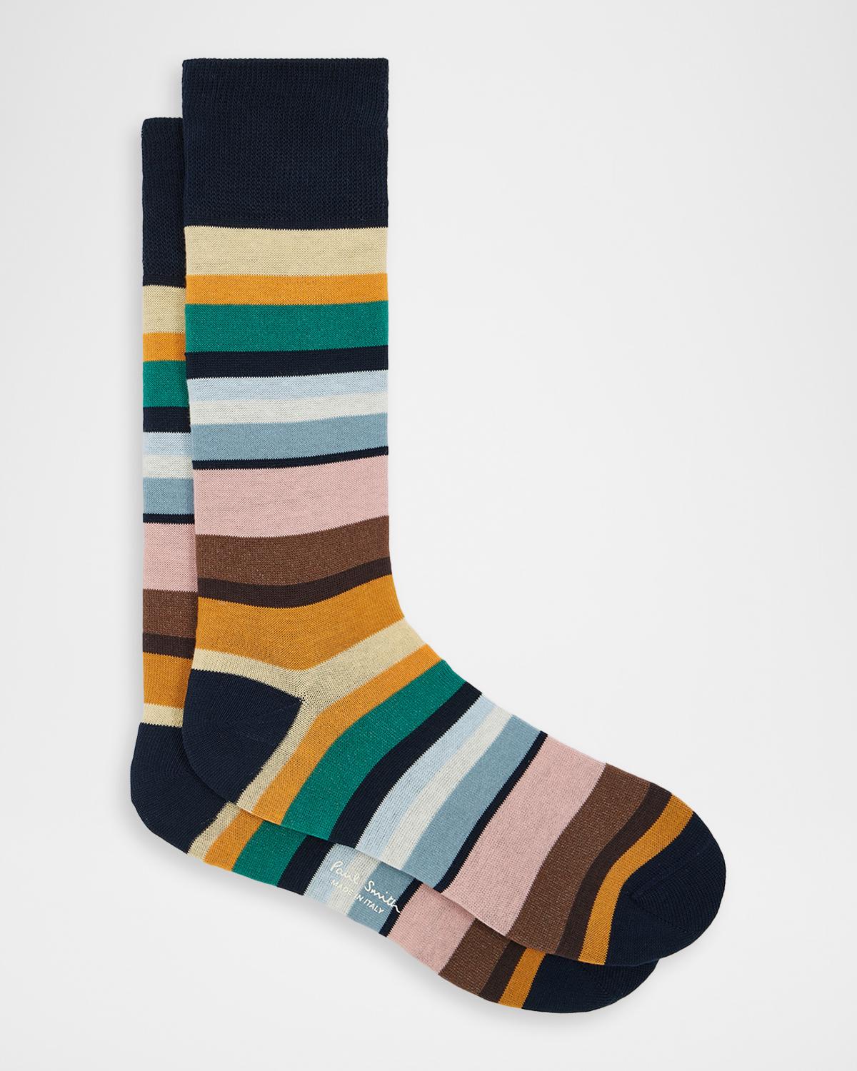 Paul Smith Men's Marek Color-Block Cotton Crew Socks