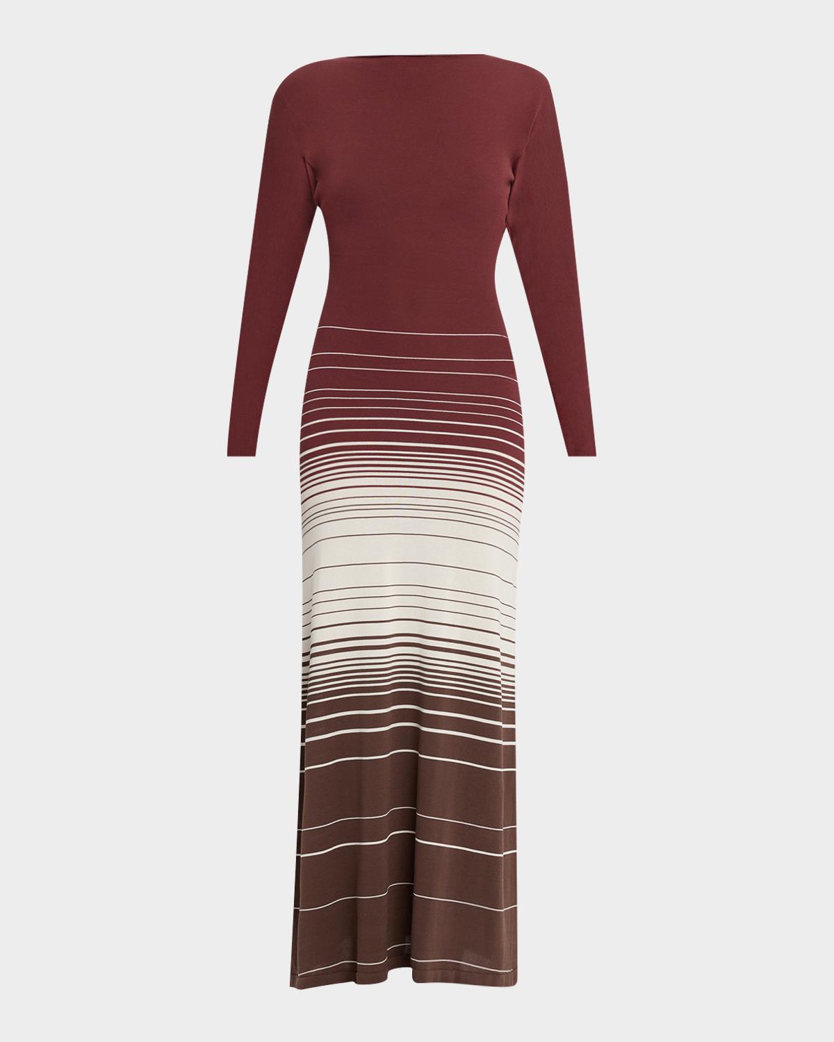 Idun Striped Twist-Back Maxi Dress