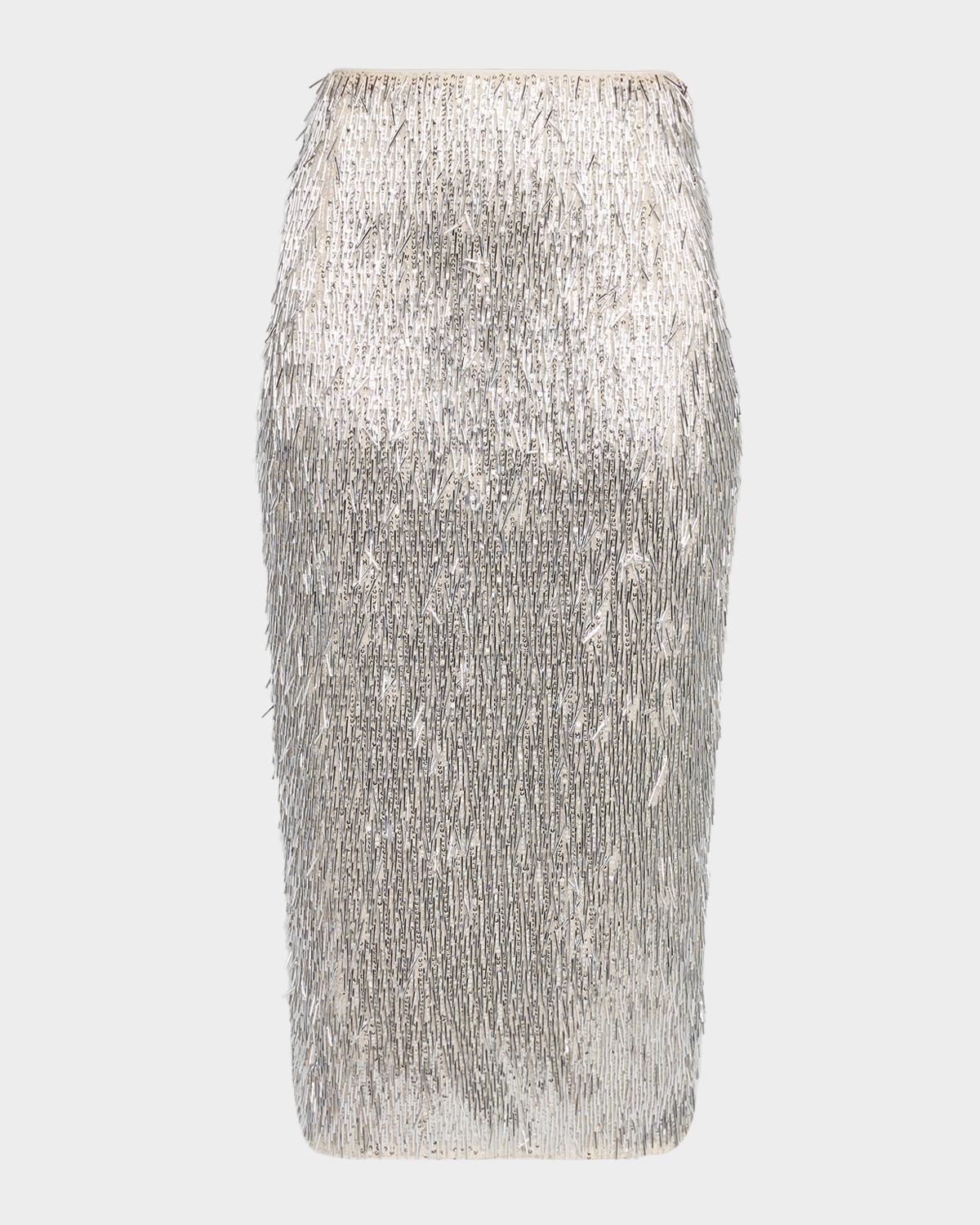 AKNVAS Tao Embellished Pencil Skirt