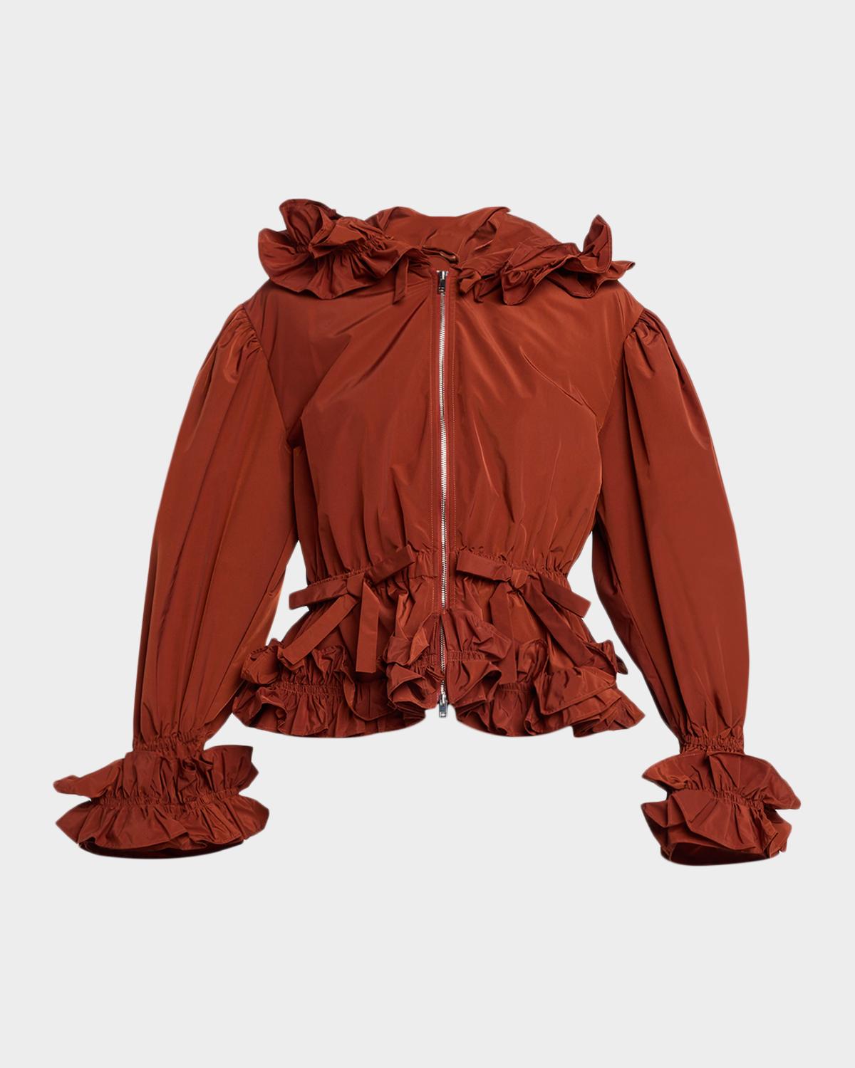 AKNVAS Lovise Ruffled Taffeta Jacket