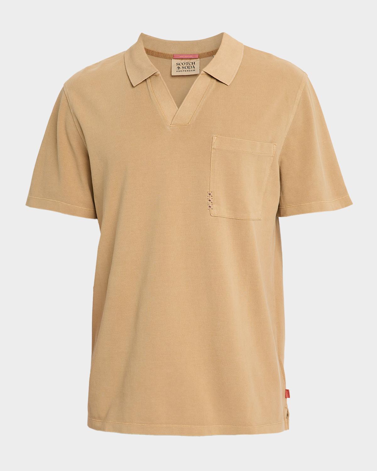 Scotch & Soda Men's Garment-Dyed Pique Relaxed-Fit Pocket Polo Shirt