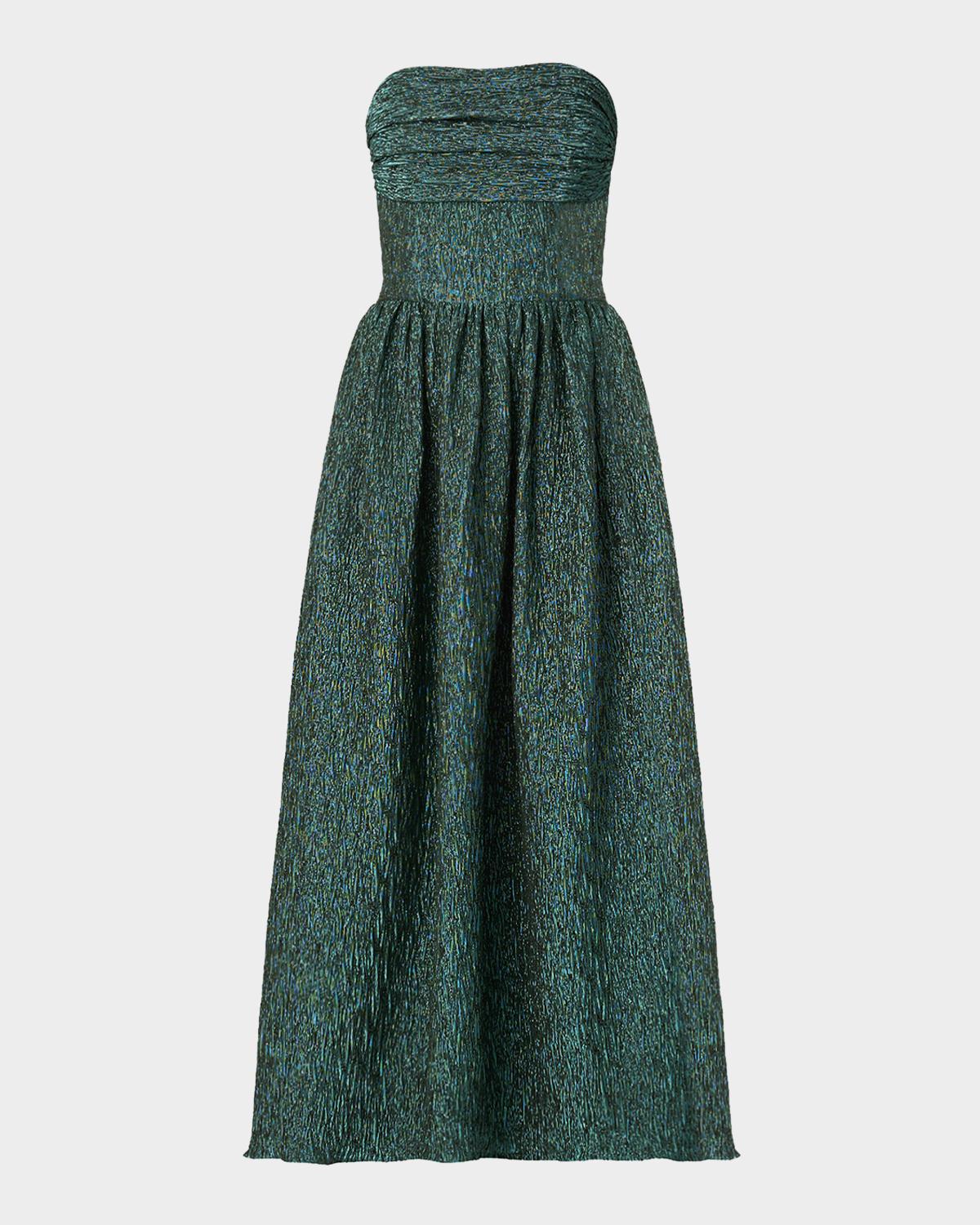 Shoshanna Lilla Strapless Metallic Jacquard Maxi Dress