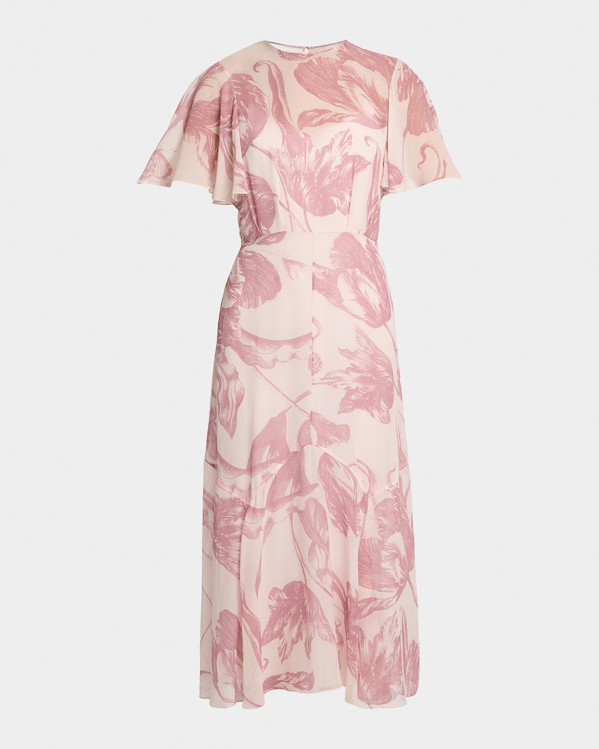 Erdem Floral-Print Silk Voile Midi Dress