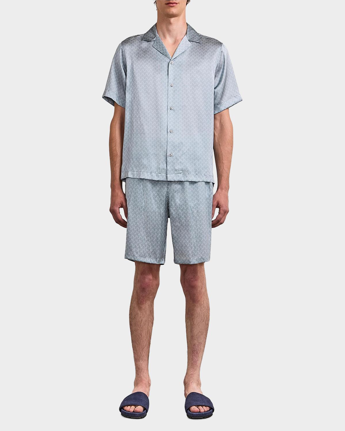 Frescobol Carioca Men's Roberto Printed Silk Camp Shirt