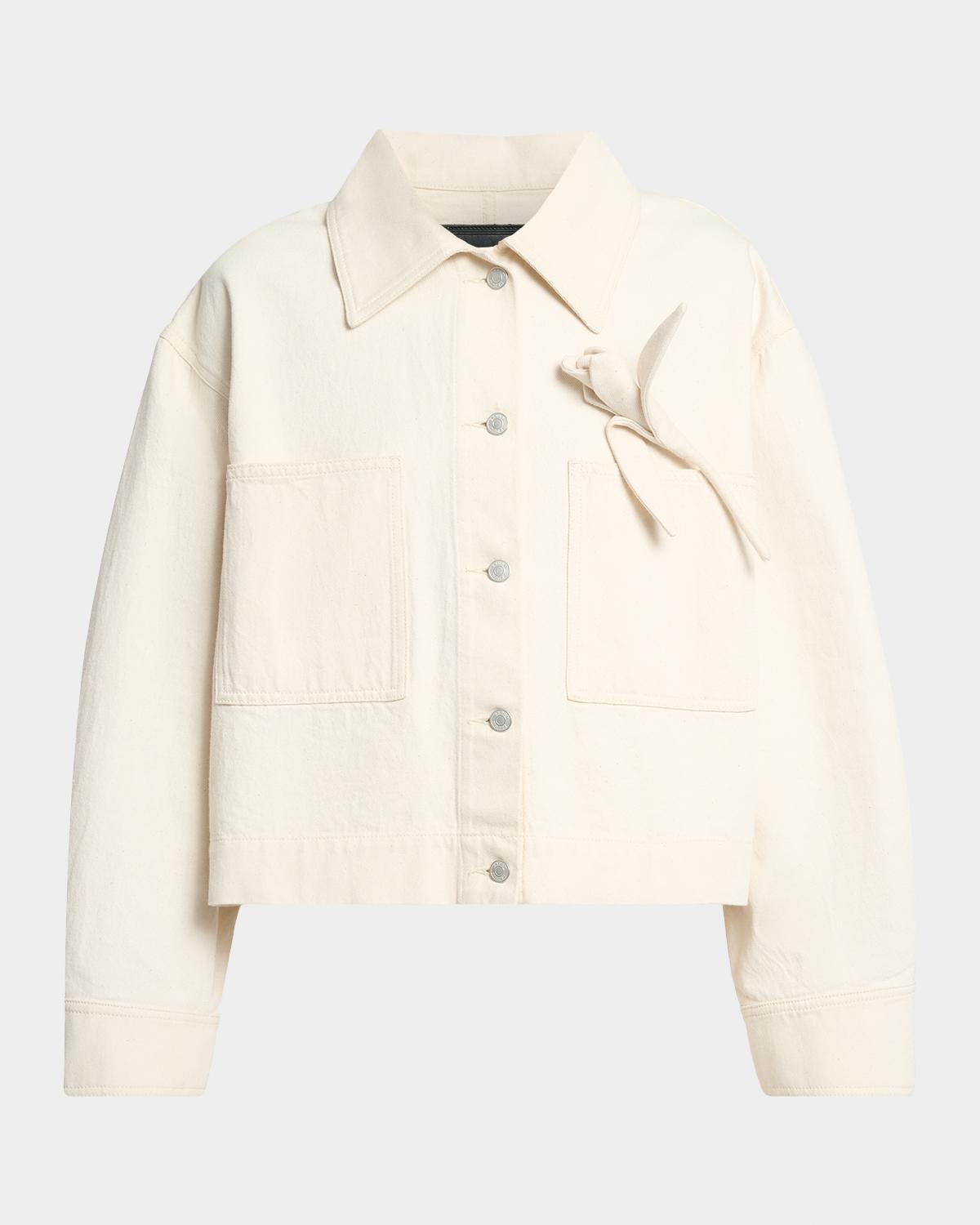 Erdem Tulip Applique Oversized Denim Jacket