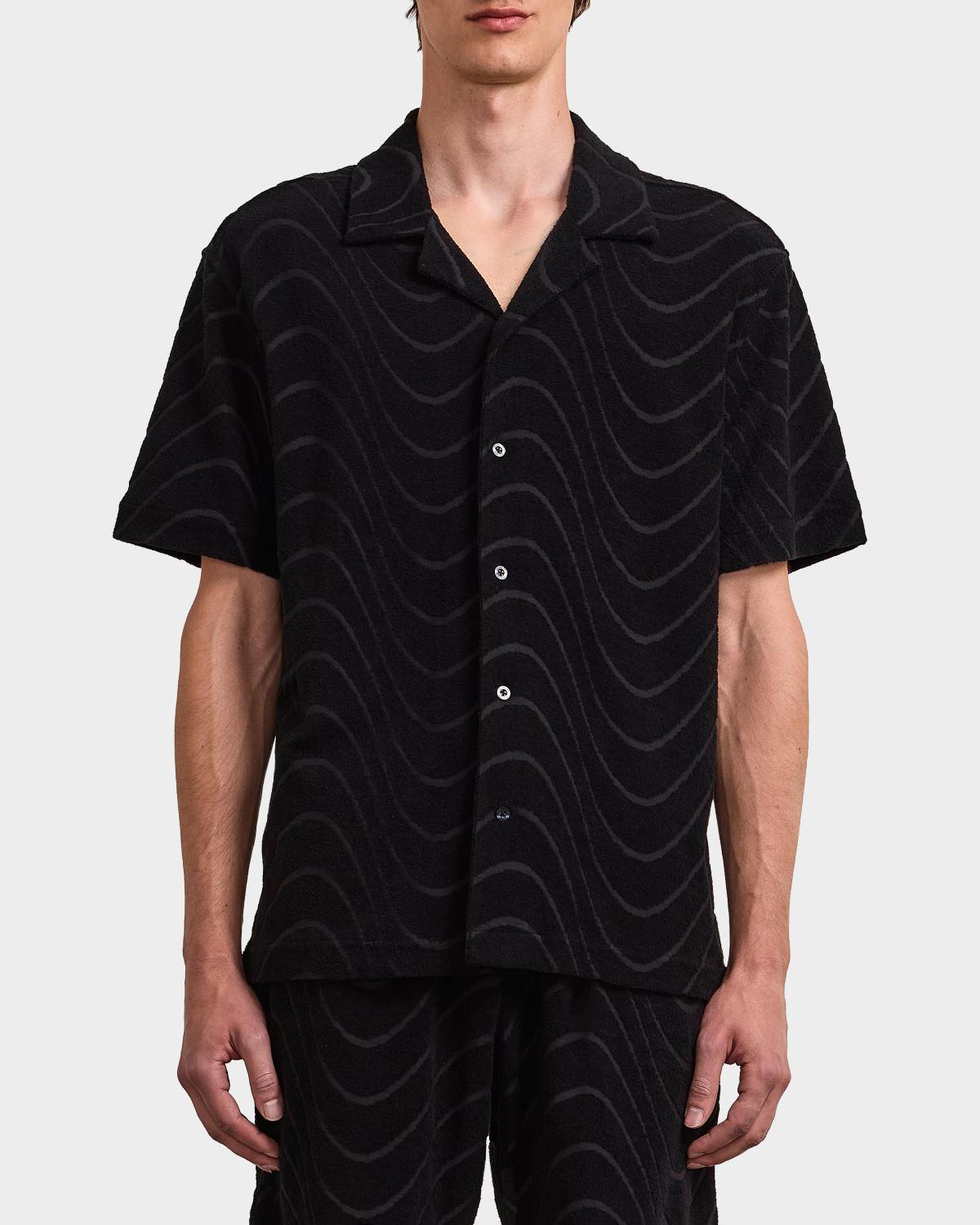 Frescobol Carioca Men's Roberto Fibra Terry-Cotton-Blend Camp Shirt
