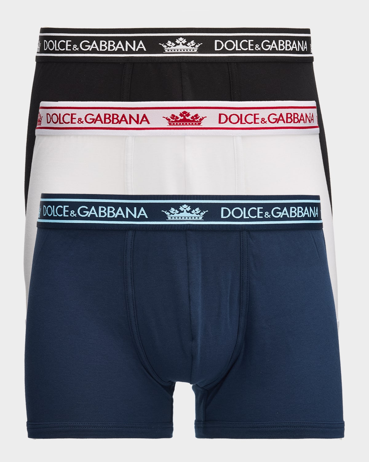 Dolce & Gabbana Men 's Cotton Jersey Crown ogo 3-Pack Boxer Briefs