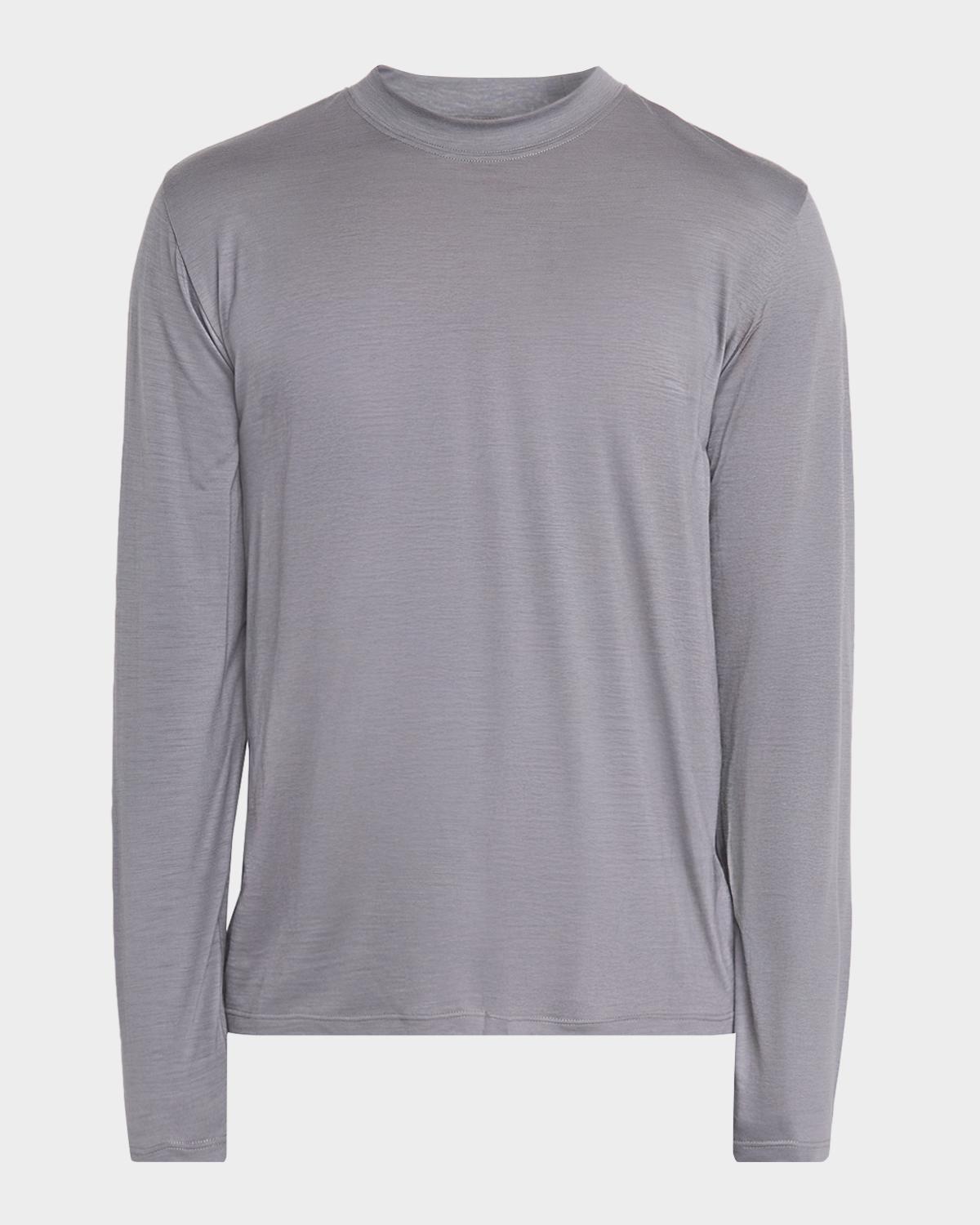 Sease Men's Easy-Care Wool Jersey Long-Sleeve T-Shirt