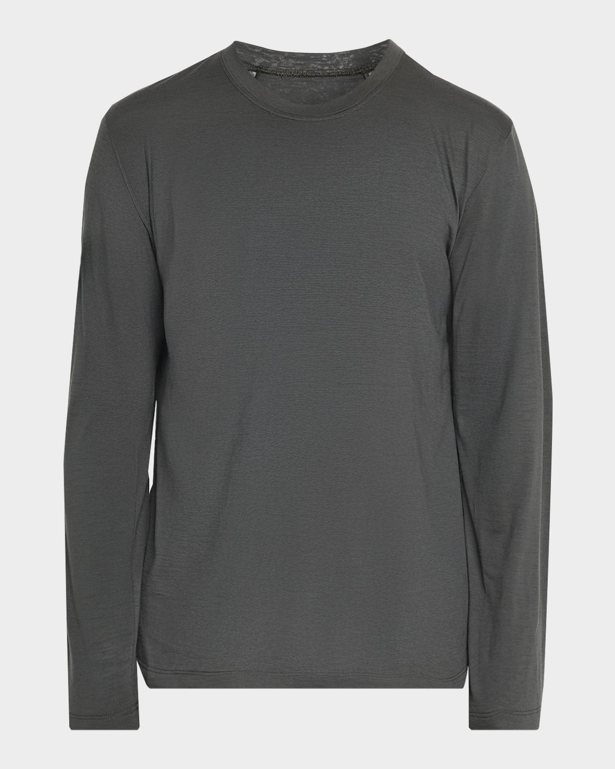 Sease Men's Easy-Care Wool Jersey Long-Sleeve T-Shirt