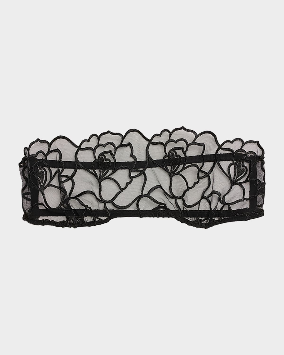 Kiki De Montparnasse Petite Chou Embroidered Stretch Tulle Bandeau