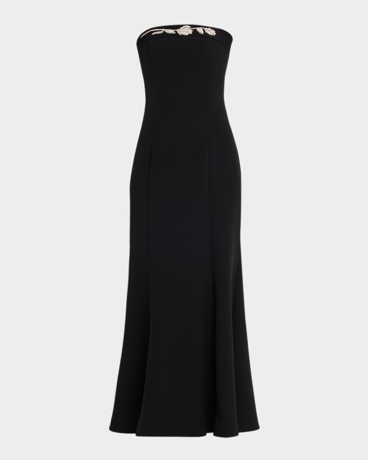 Shoshanna Phillippa Embellished Crepe Strapless Gown