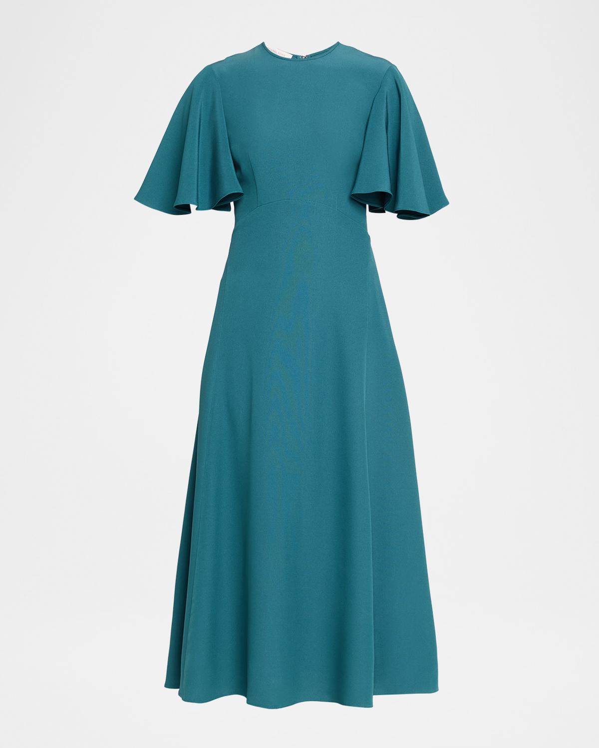 Michael Kors Collection Flutter-Sleeve A-Line Midi Dress