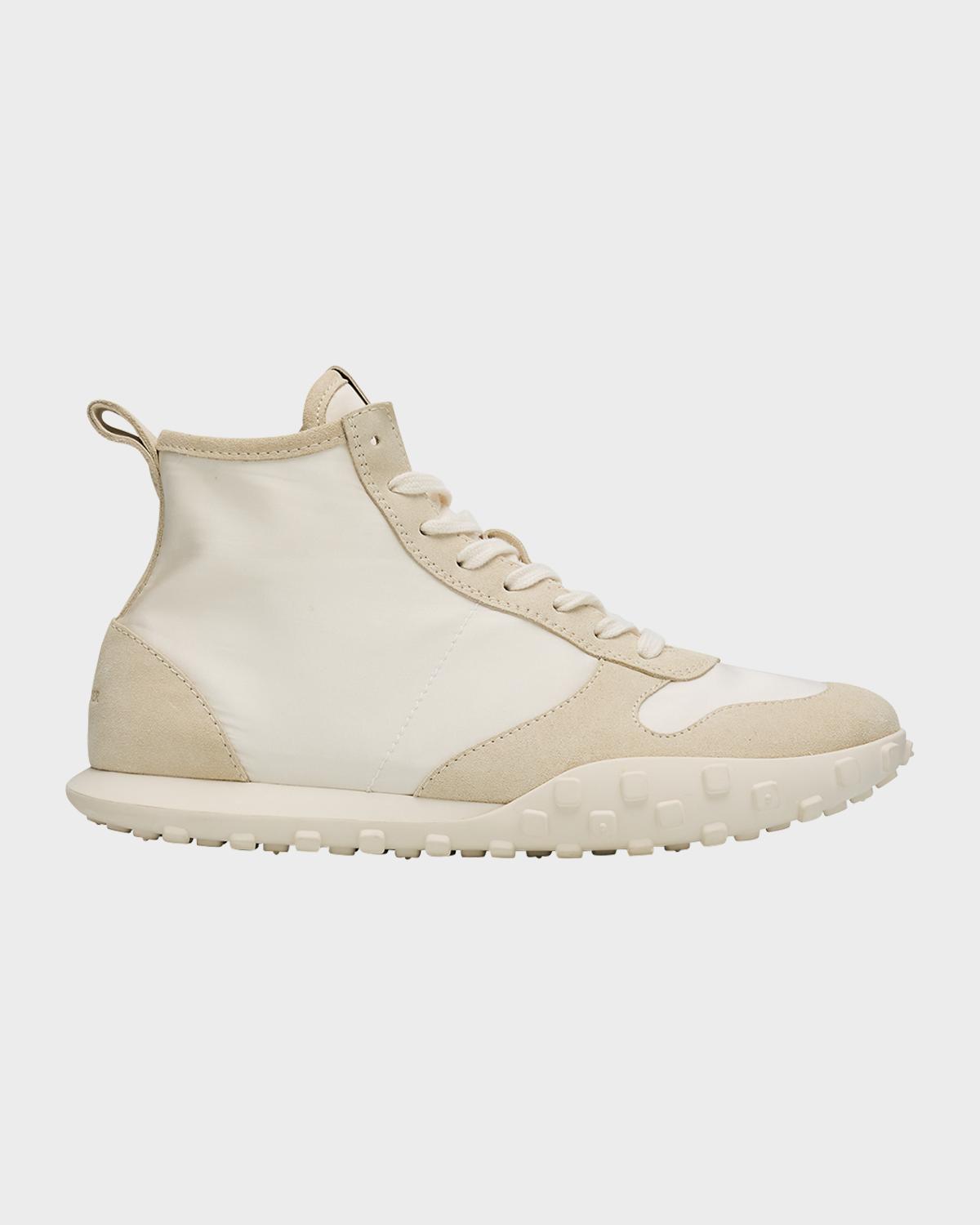 Jil Sander Moon Nylon and Suede High-Top Sneakers