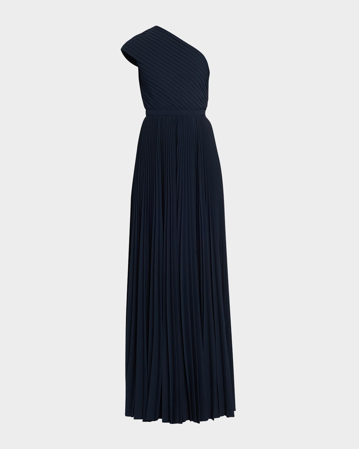 Michael Kors Collection Pleated One-Shoulder Gown