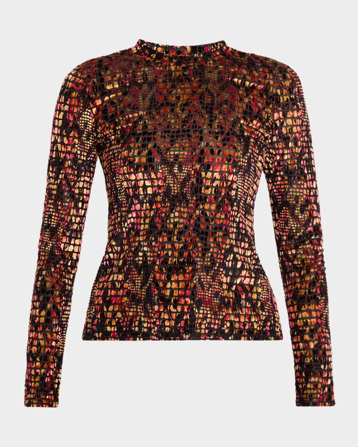 JBQ Hugo Burnout Velvet Top