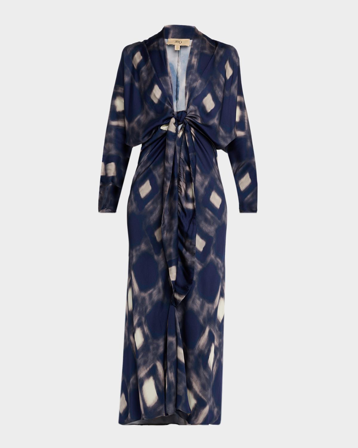 JBQ Celine Tie-Front Maxi Dress