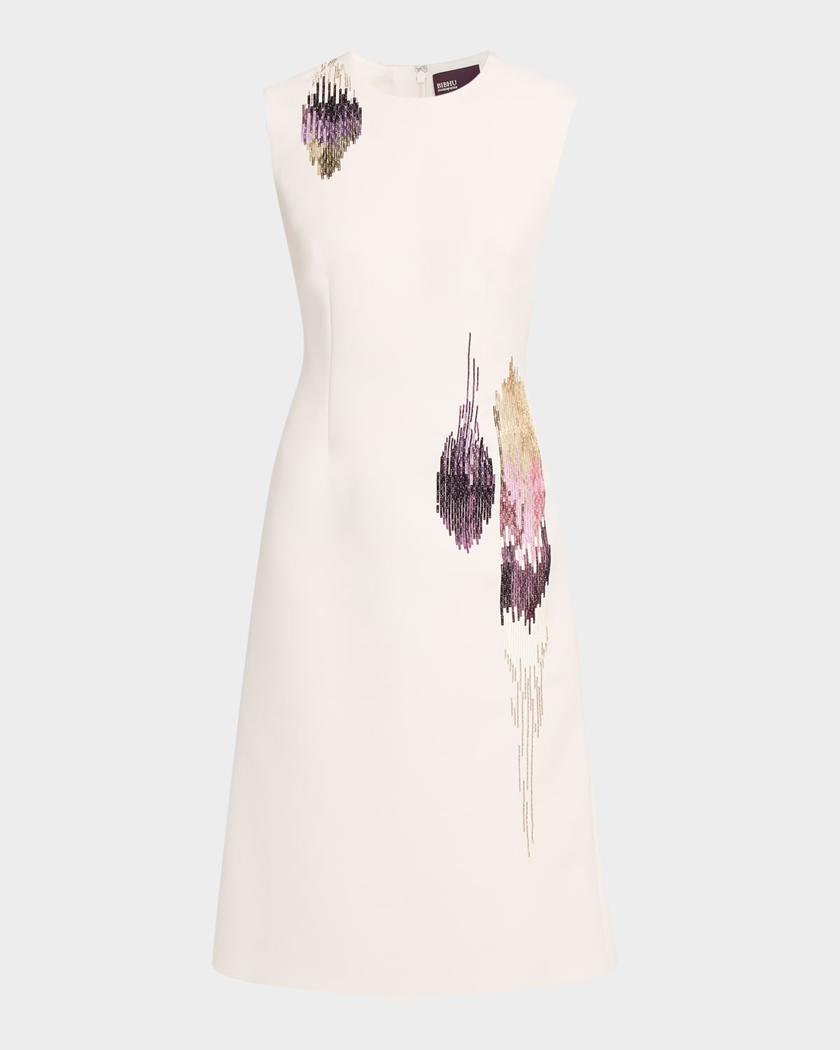 Embellished Cady Sleeveless Sheath Dress