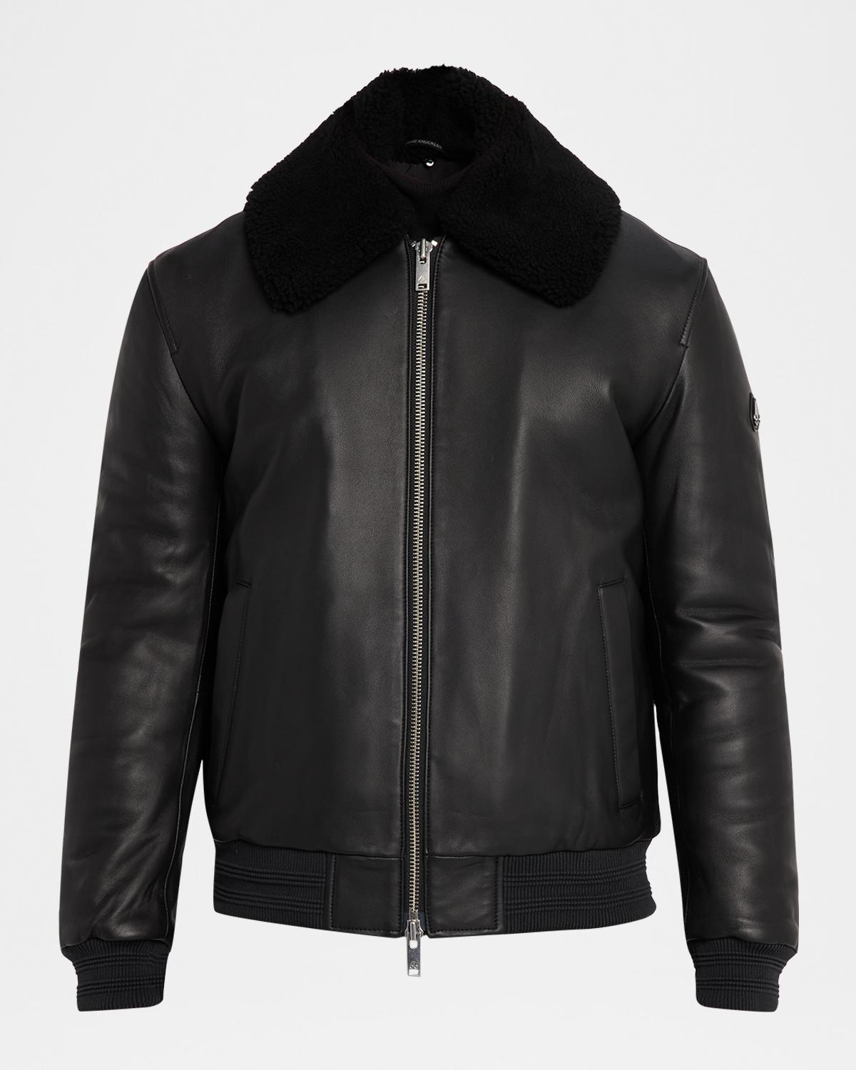 Moose Knuckles Men's Toba Bomber Jacket with Shearling Collar