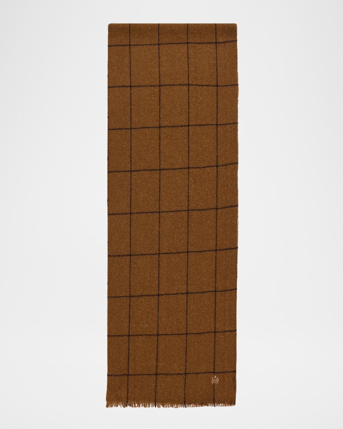 dunhill Men's Cashmere Windowpane Check Scarf