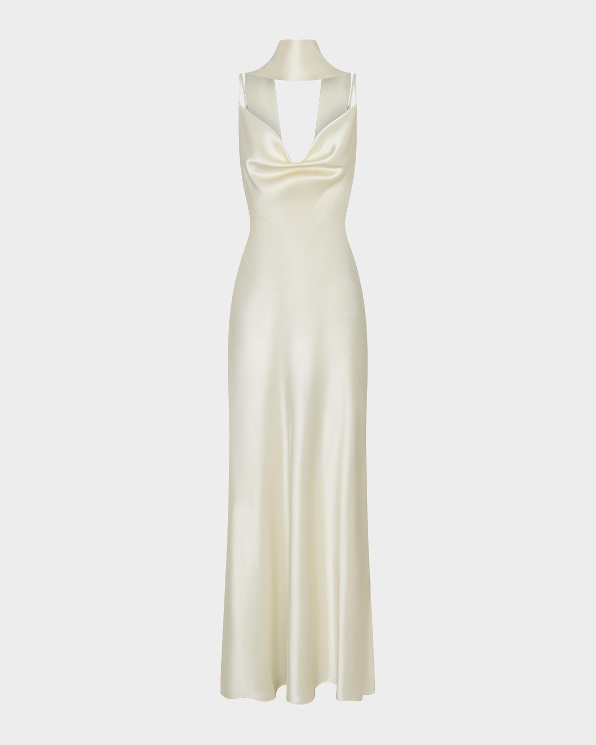 NICHOLAS Geneva Draped Satin Gown