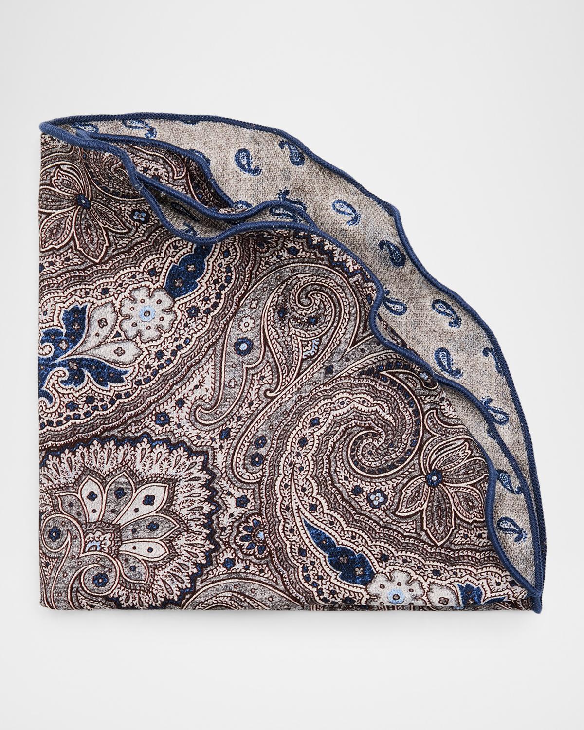 Edward Armah Men's Reversible Paisley Silk Pocket Circle