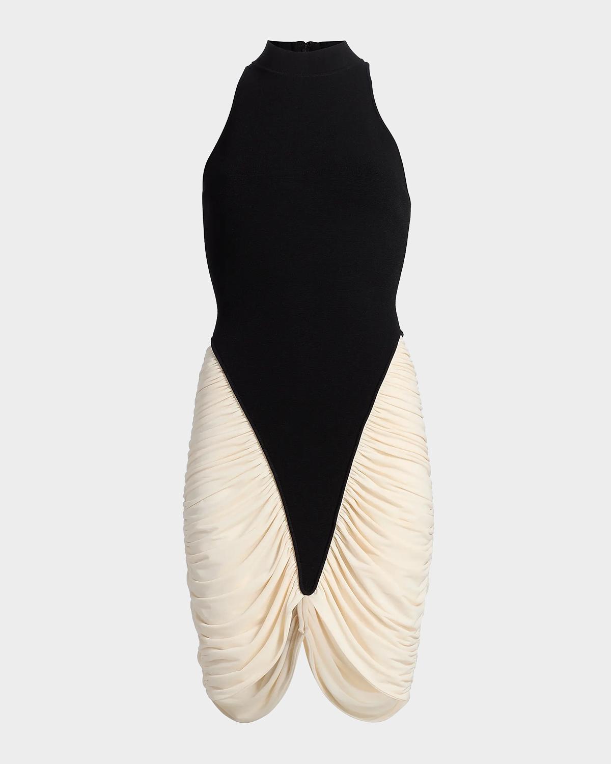 Et Ochs Atticus Sleeveless Draped Knit Mini Dress