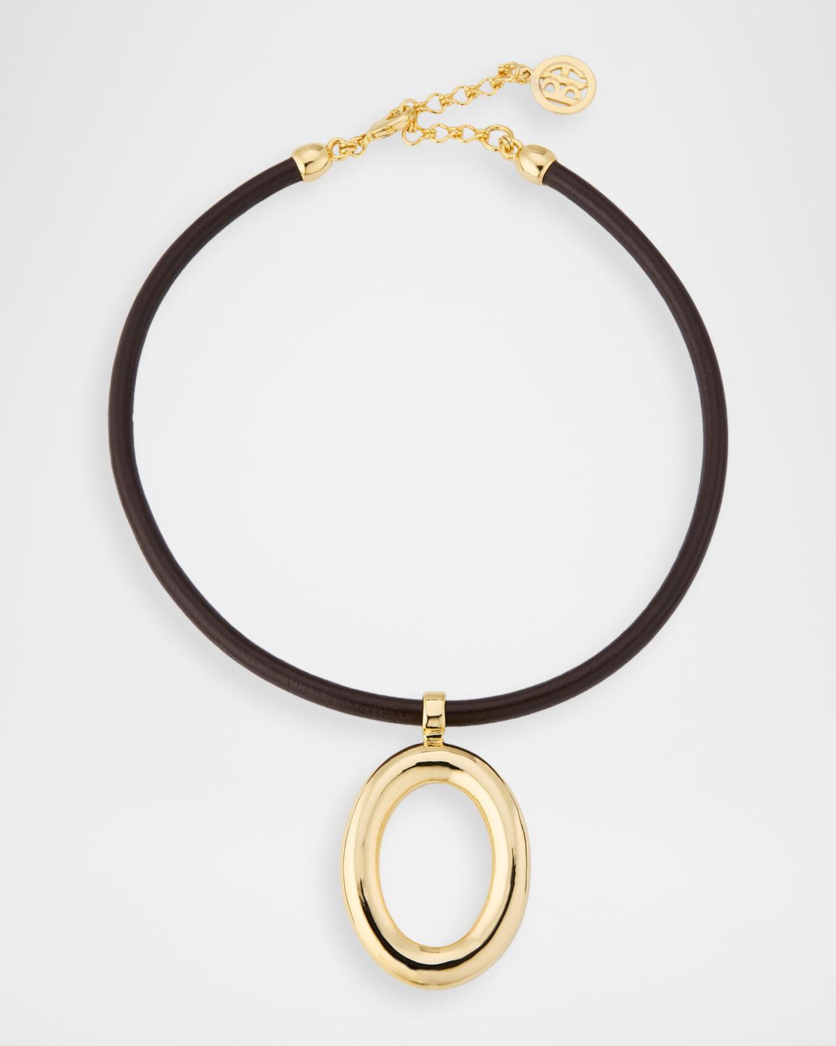 24K Gold Electroplated Pendant Cord Necklace