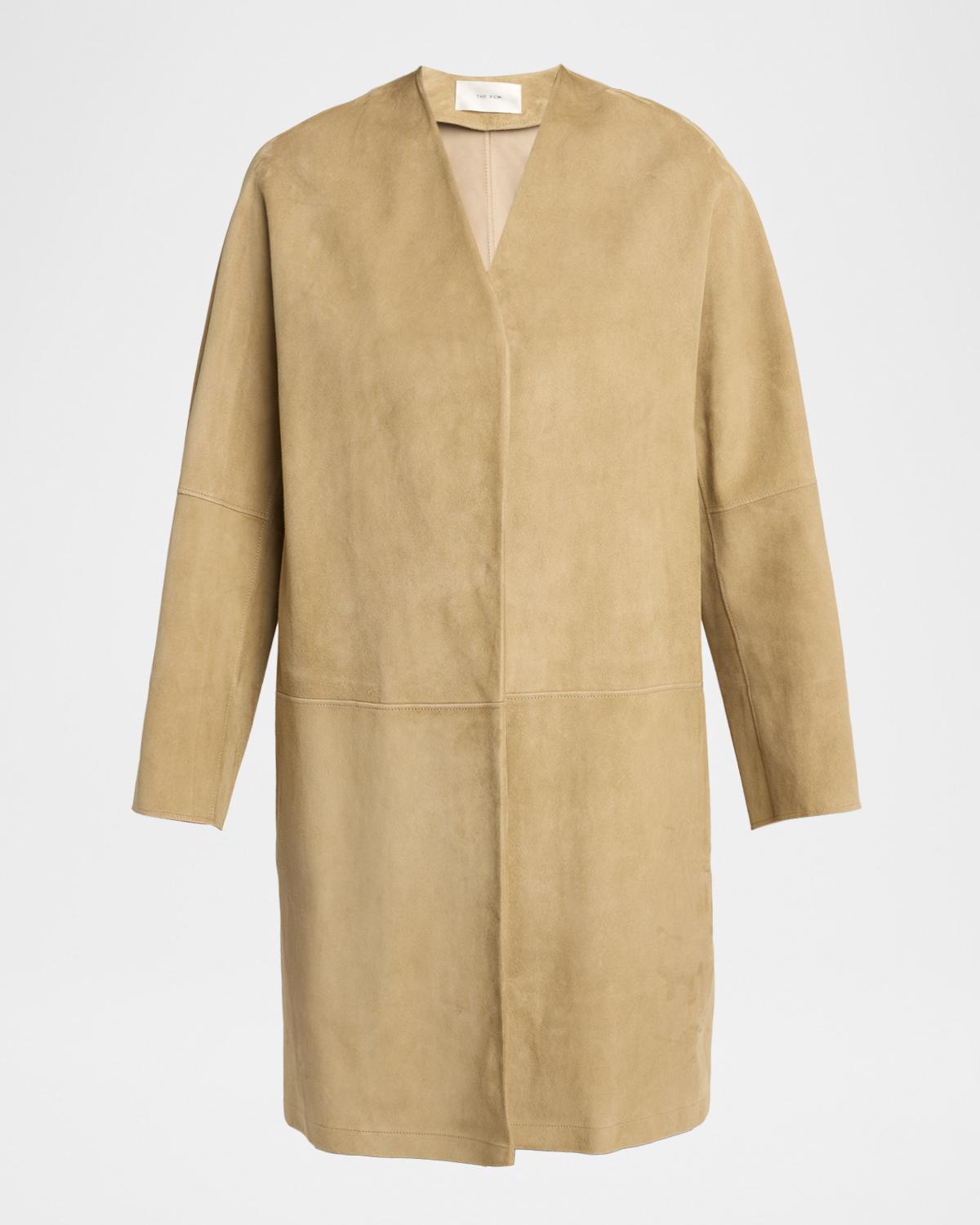 The Row Alarico Suede Open Coat