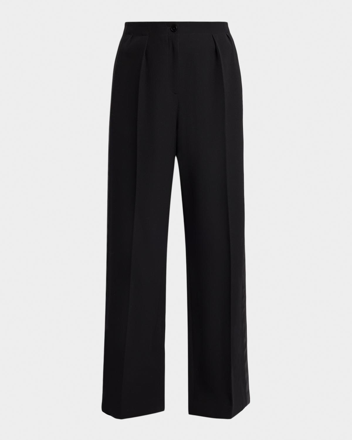 The Row Felicita Double Pleated Wide-Leg Tuxedo Pants
