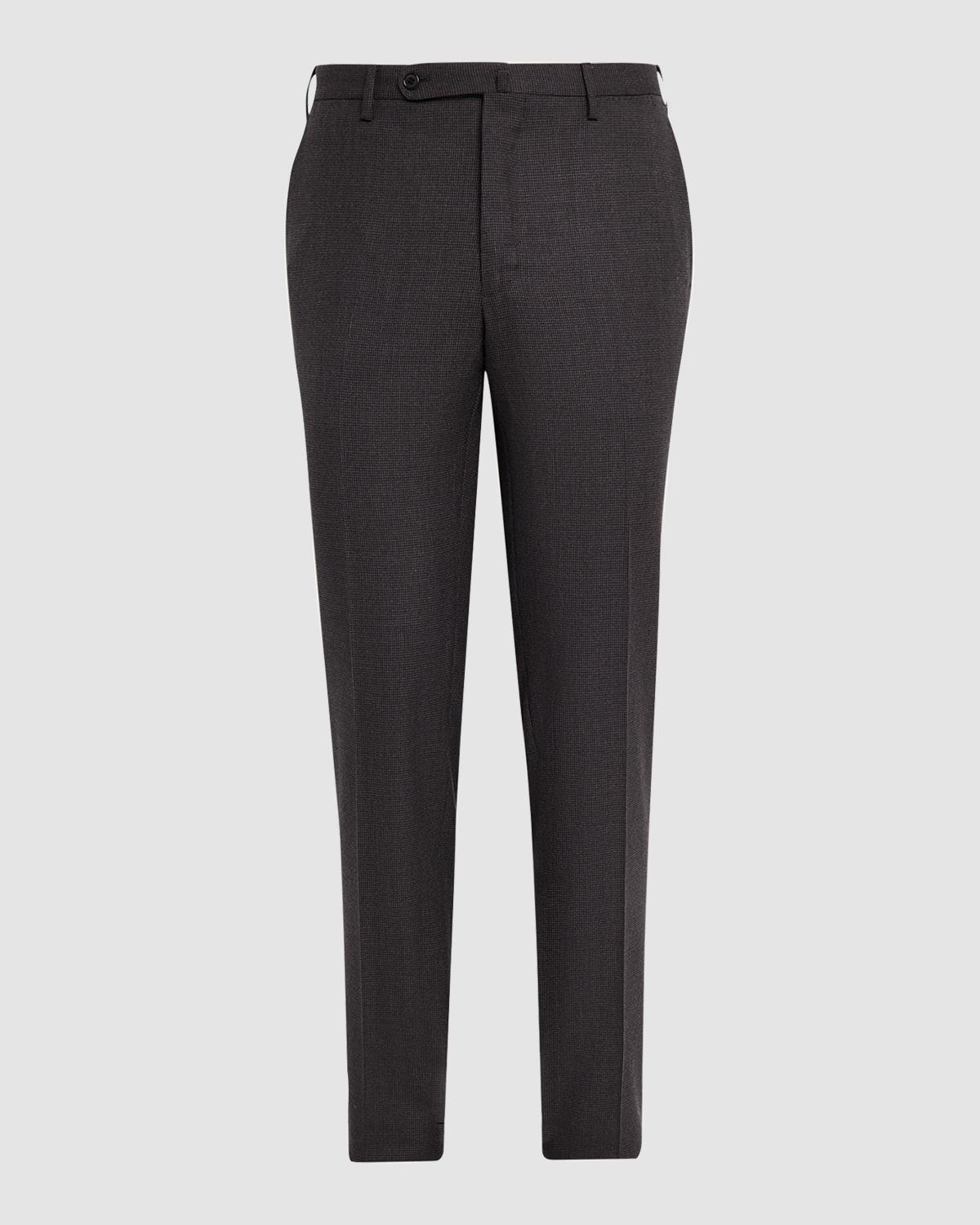 Incotex Men's Micro-Houndstooth Wool and Cashmere Trousers