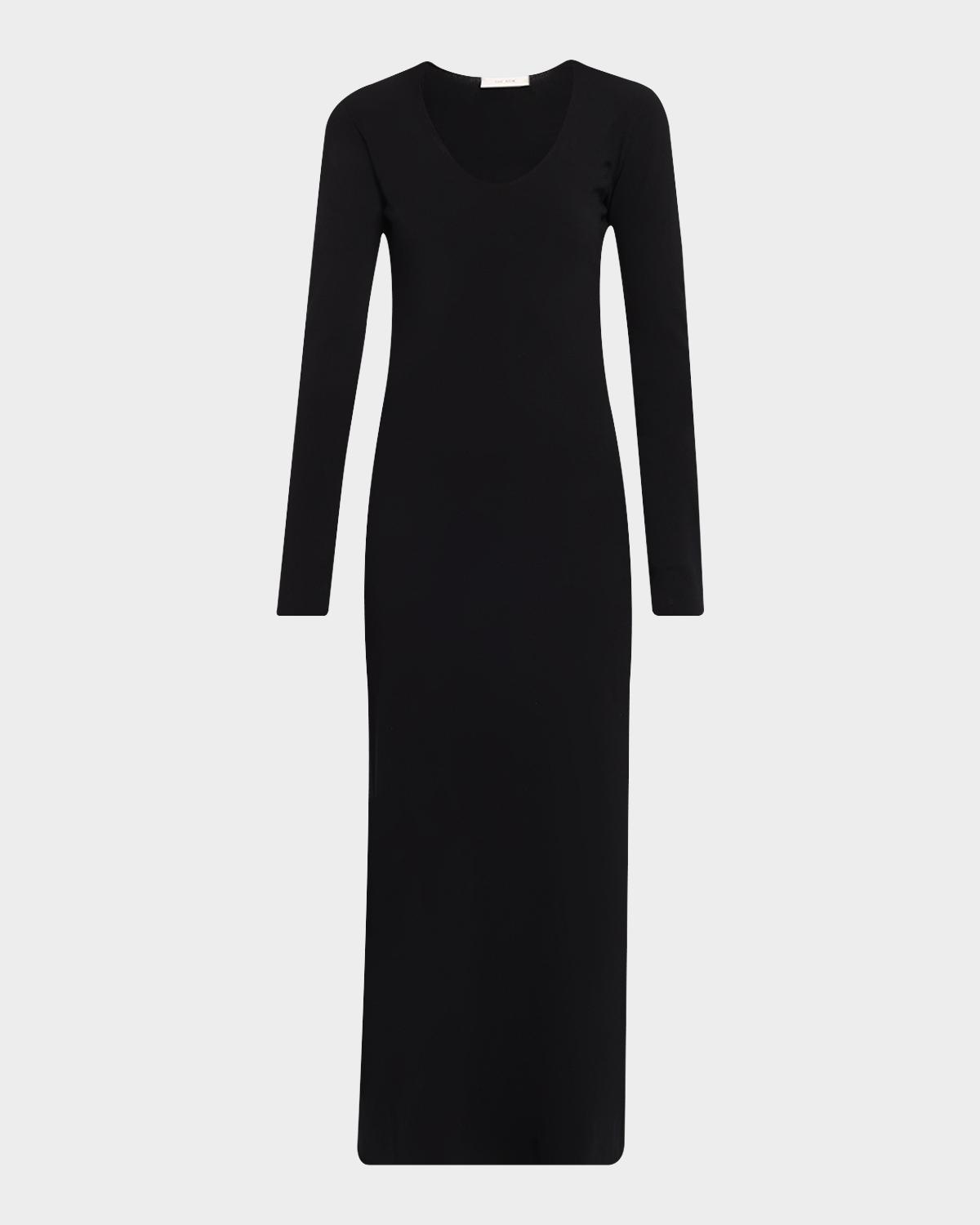 The Row Mavy Scoop-Neck Long-Sleeve Ankle Dress