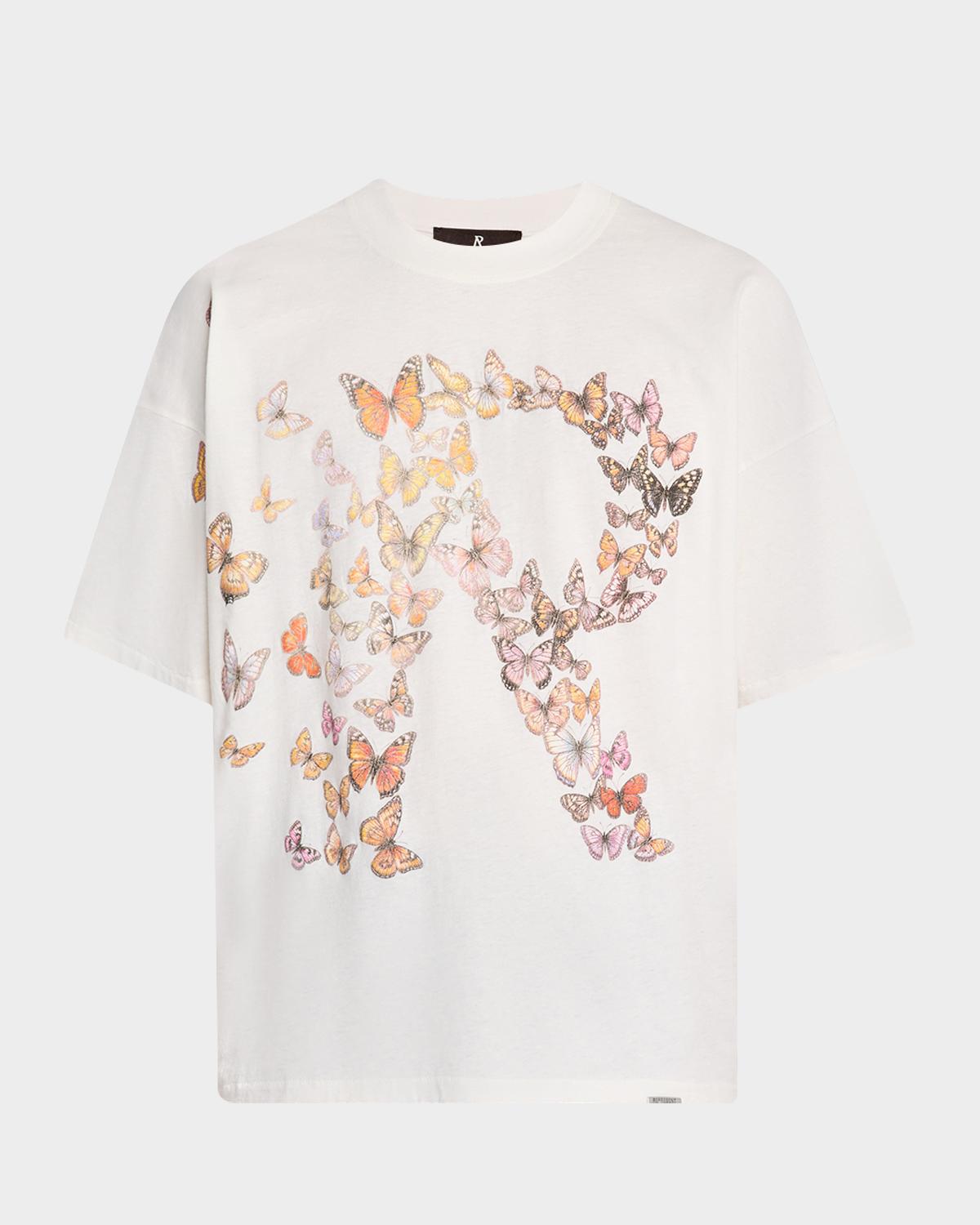 REPRESENT Men's Flutter Initial Distressed Boxy Fit T-Shirt