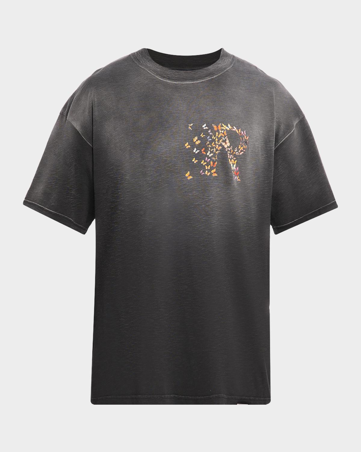 REPRESENT Men's Butterfly Initial Relaxed Cotton T-Shirt