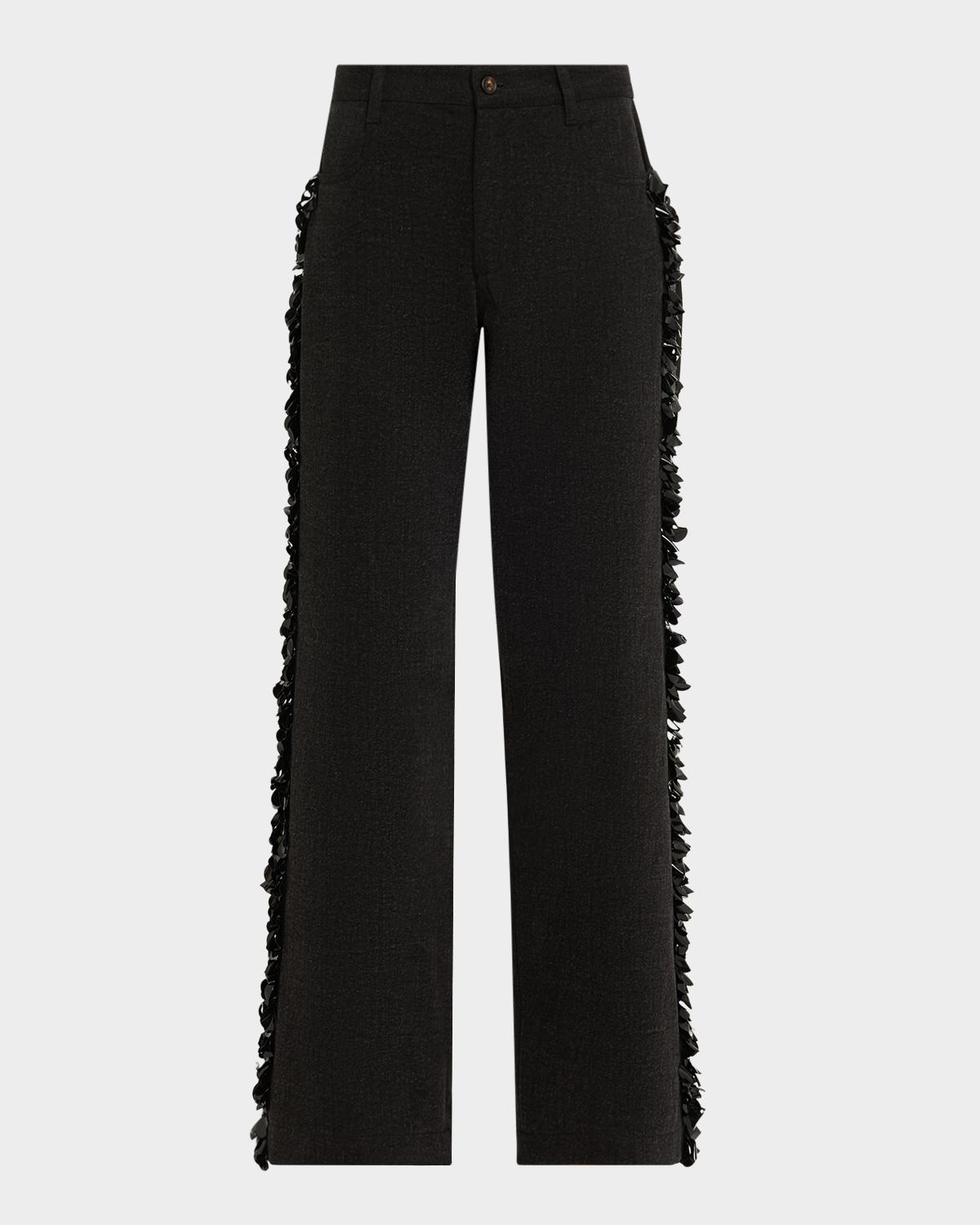Diotima Burro Sequined Side-Stripe Wide-Leg Jeans