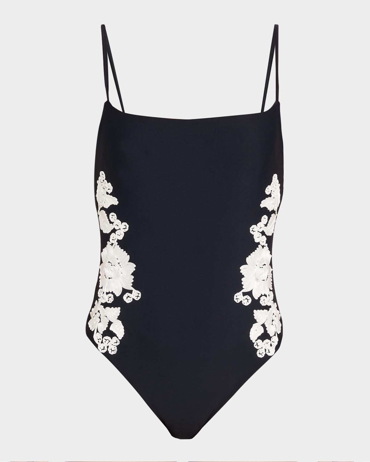 SIMKHAI Juniper Embroidered One-Piece Swimsuit