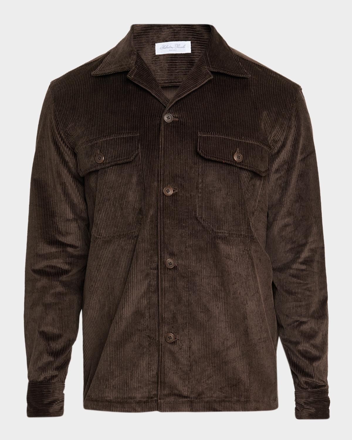 Salvatore Piccolo Men's Cotton Corduroy Dual-Pocket Overshirt